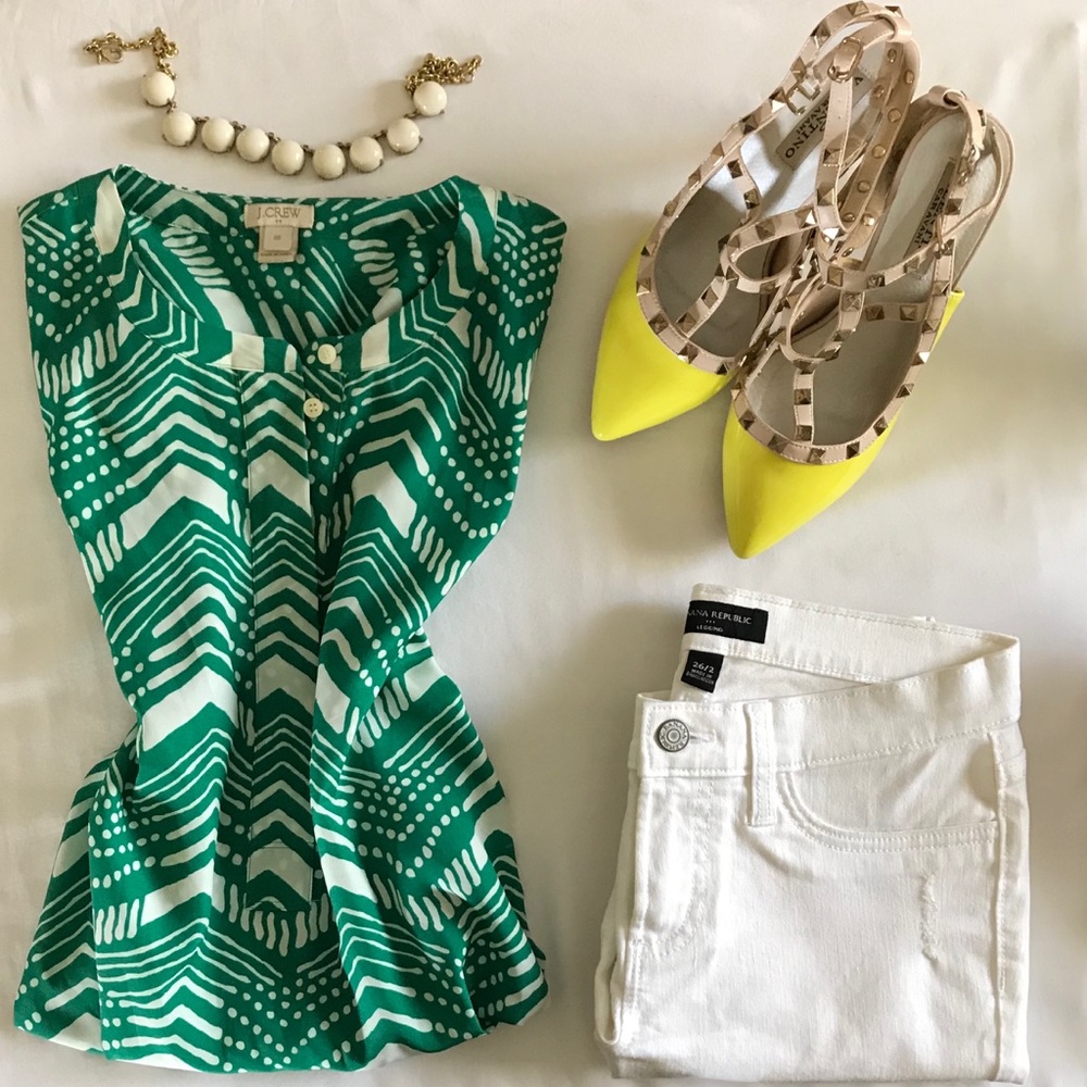 J Crew Herringbone Blouse